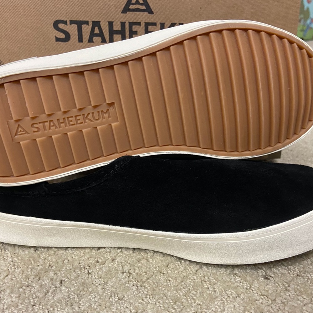NEW Staheekum Women's Plush Lining Cascade Mule SUEDE BLACK SLIP ON SHOES NIB - Picture 7 of 10